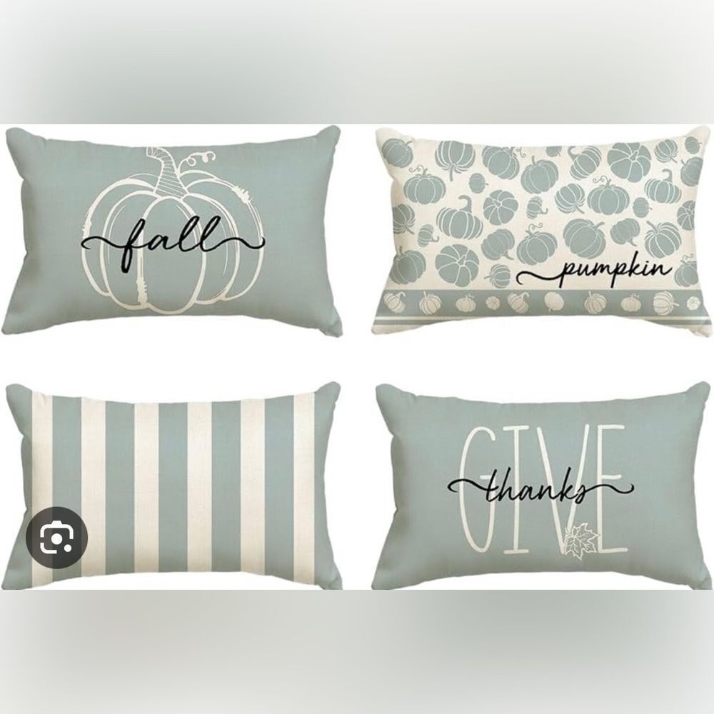 Colorlife Fall Pumpkin Give Thanks Throw Pillow Covers, 12 X 20 Inch Autumn